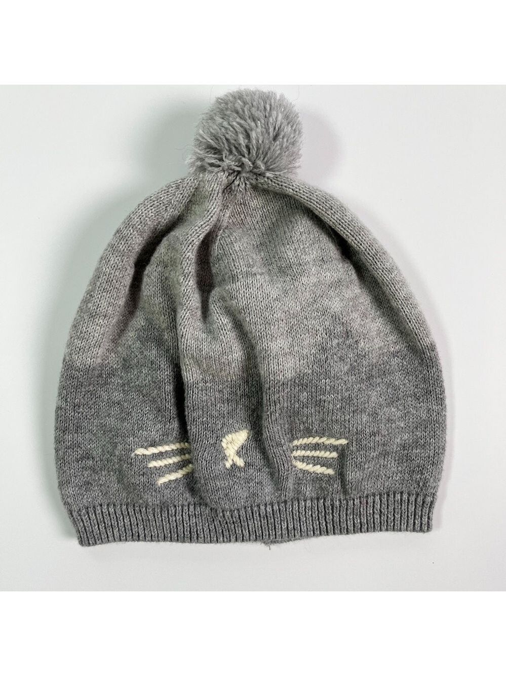 🩵4/$20 Zara Gray‎ Cat Beanie with Pom-Pom